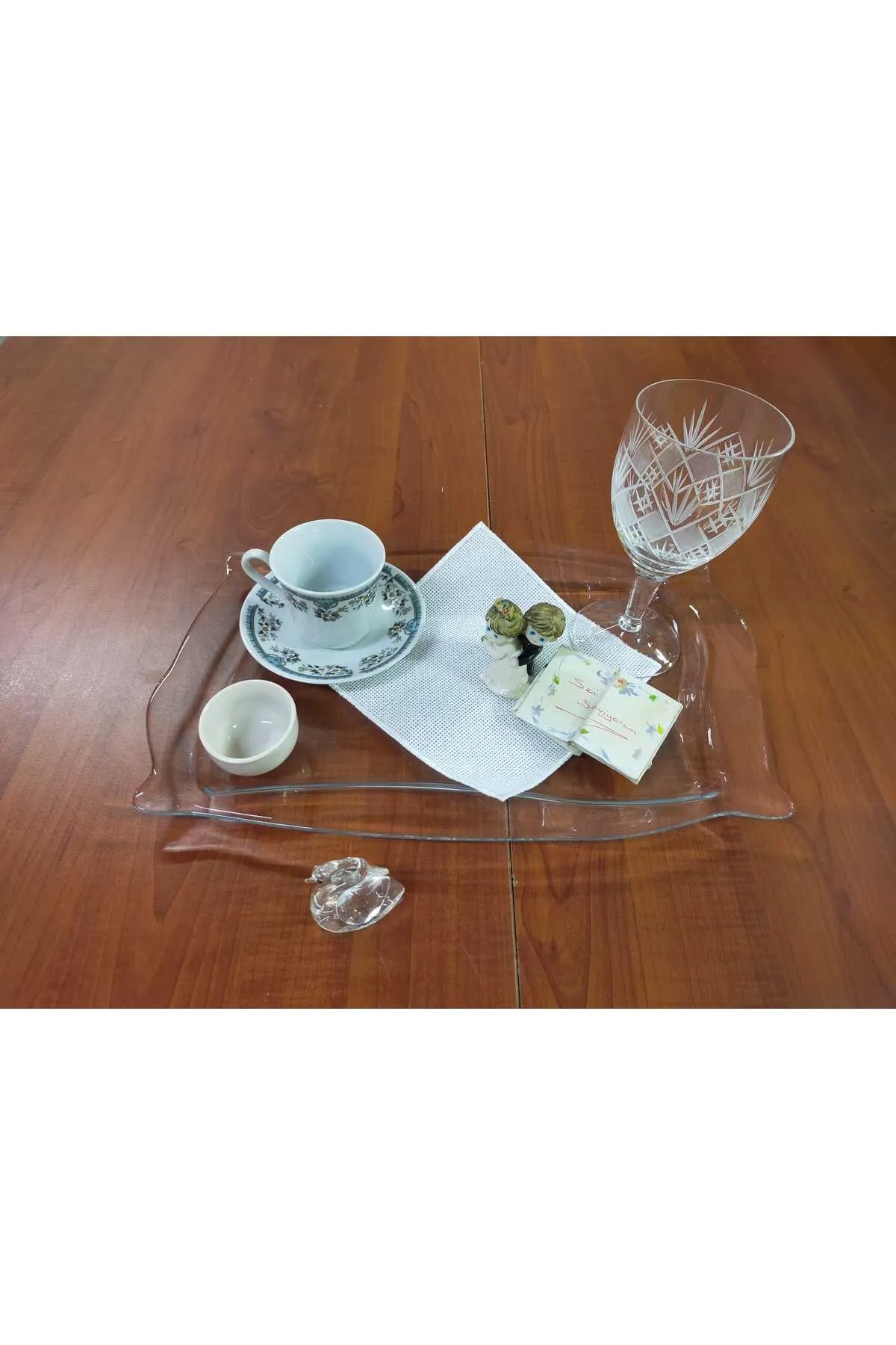 KARE EKRU SUNUM PEÇETESİ - 6 ADET  -