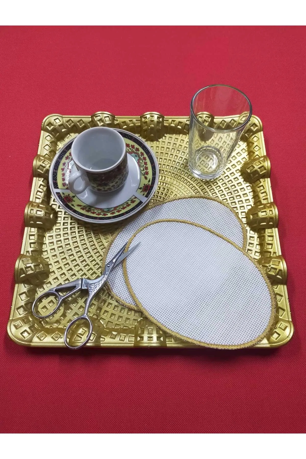 OVAL GOLD SUNUM PEÇETESİ- 6 ADET  -