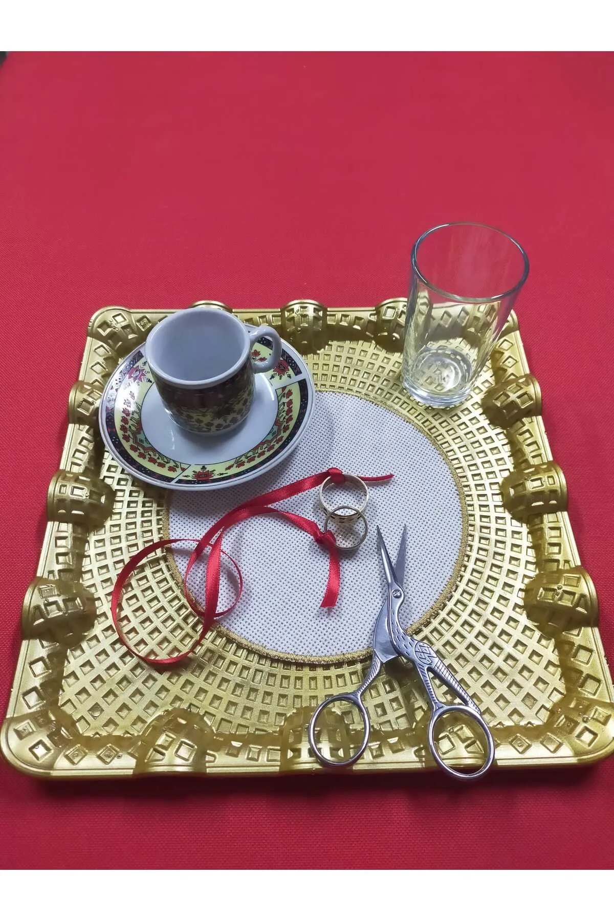 YUVARLAK GOLD SUNUM PEÇETESİ- 6 ADET  -