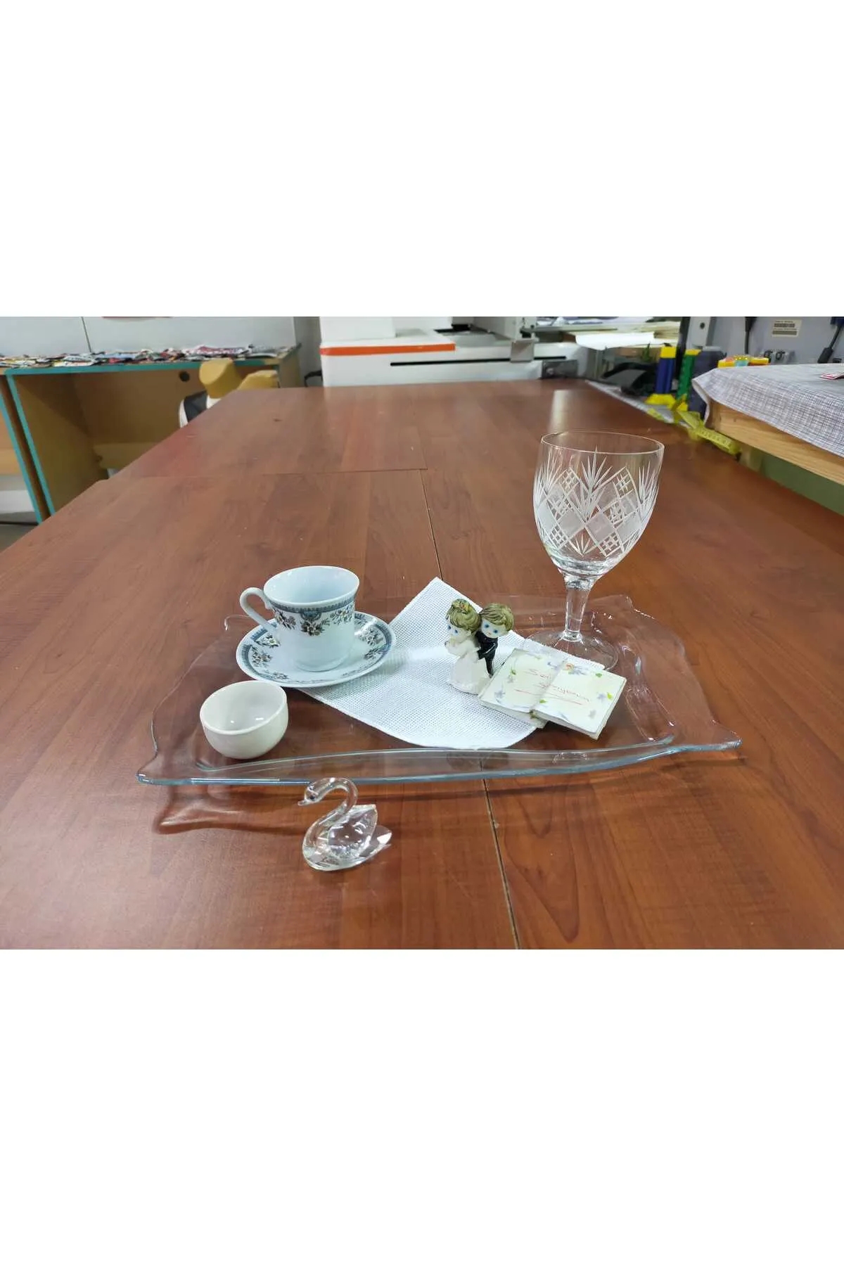 KARE EKRU SUNUM PEÇETESİ - 6 ADET  -