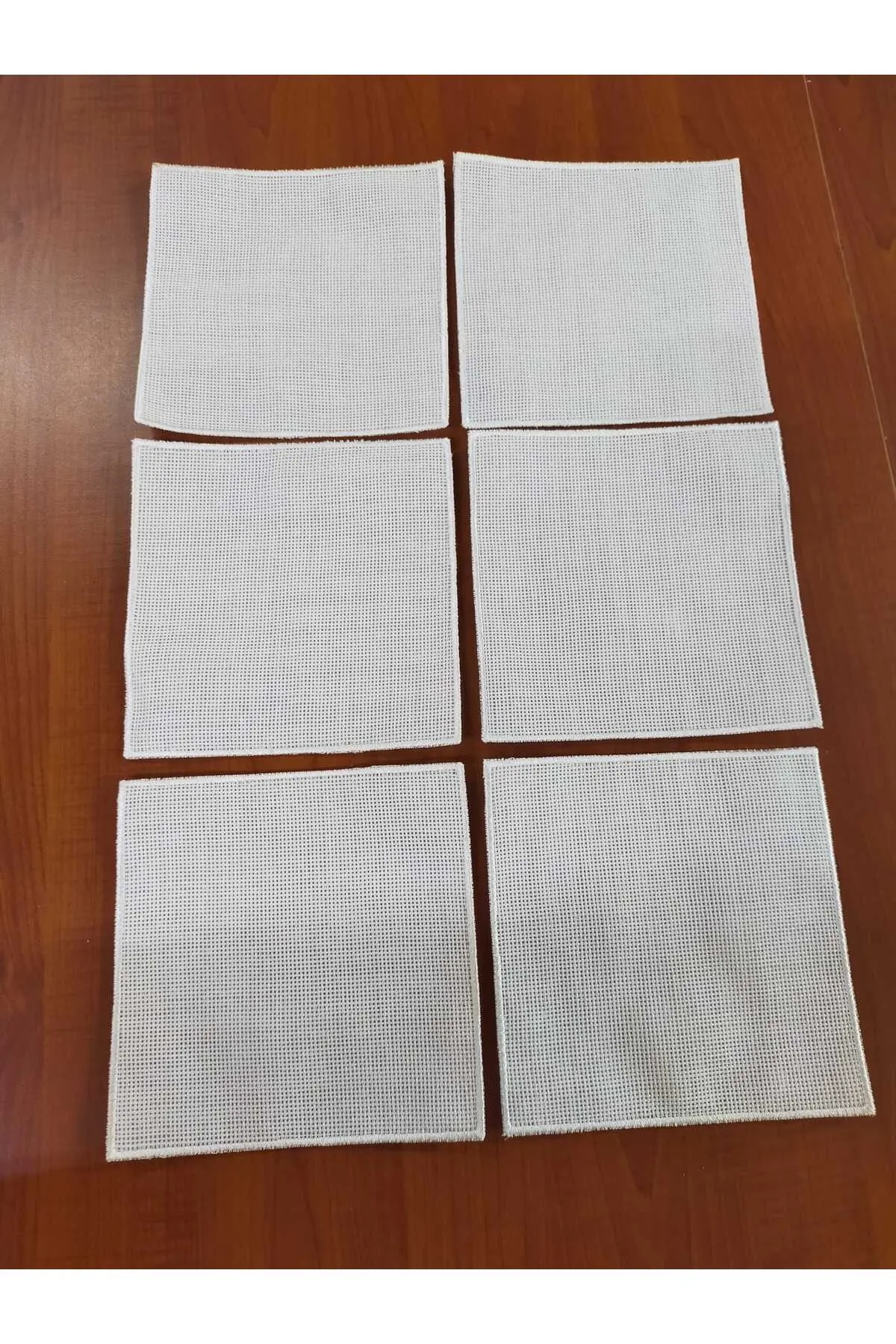 KARE EKRU SUNUM PEÇETESİ - 6 ADET  -