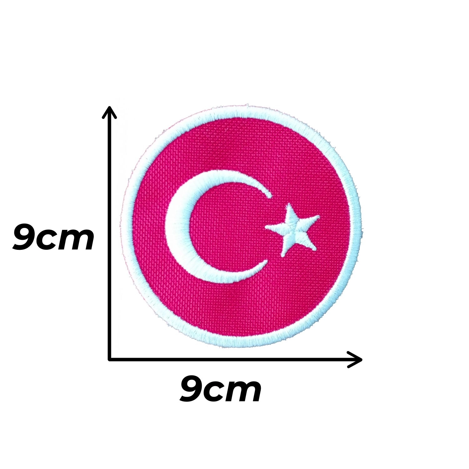 Yuvarlak Beyaz Çerçeveli Türk Bayrağı