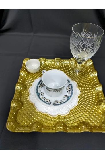GOLD YUVARLAK DALGALI SUNUM PEÇETE