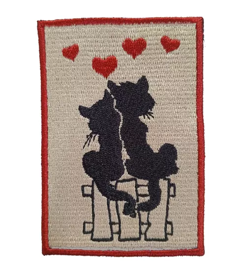 Kalpli Çift Kedi Aksesuar Nakış, Patch, Hediyelik